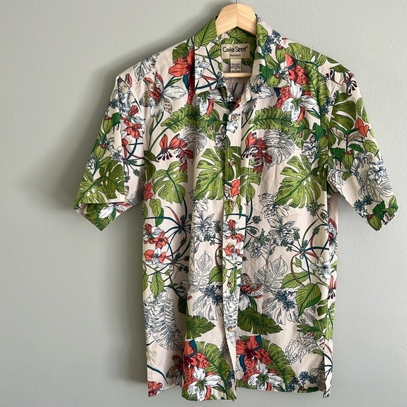 Cooke Street Honolulu Hawaiian Button Down Short Sleeve Shirt Large - Picture 1 of 9